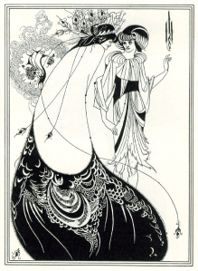 Aubrey Beardsley, La Jupe paon, illustration pour Salomé d'Oscar Wilde, 1892. Licence libre de droit Wikipedia 