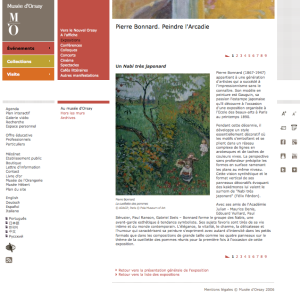 Capture d'écran de la page web du musée d'Orsay le 26 avril 2015 